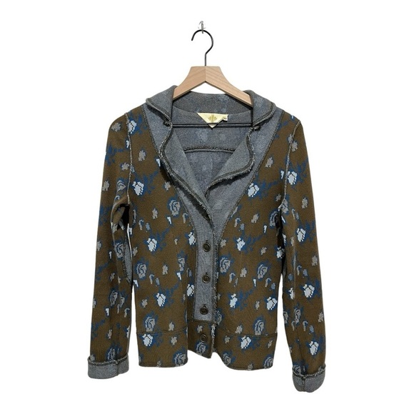 Anthropologie WHR Floral Design Boho Blazer Elbow Patches Hippie Jacket Size S - Picture 4 of 12